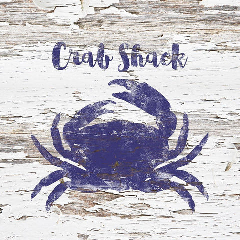 Crab Shack White Modern Wood Framed Art Print by Lavoie, Tina