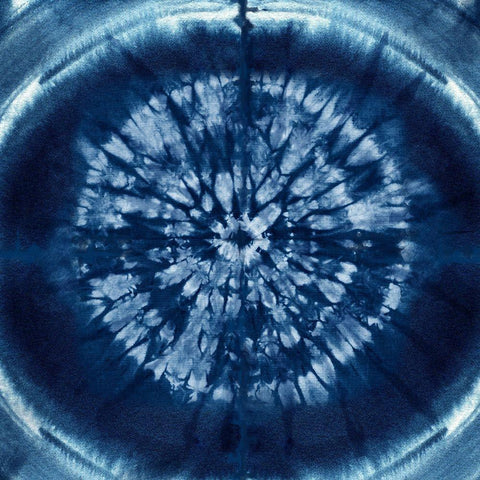 Indigo eye White Modern Wood Framed Art Print with Double Matting by Lavoie, Tina