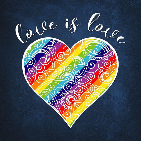 Love is Love White Modern Wood Framed Art Print with Double Matting by Lavoie, Tina