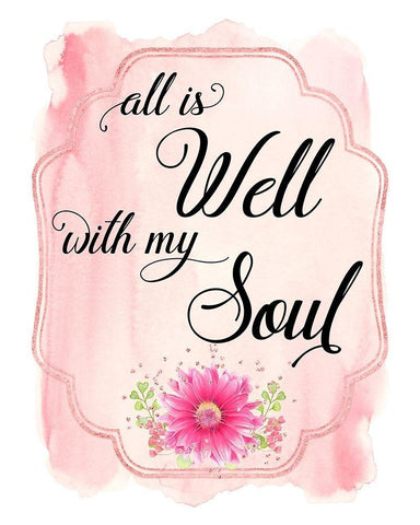 All Is Well With My Soul White Modern Wood Framed Art Print with Double Matting by Lavoie, Tina