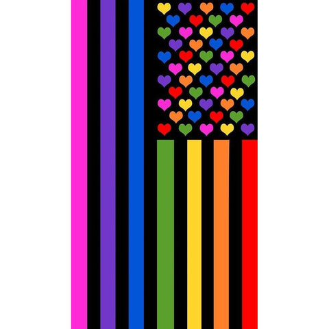 Pride Flag Black Modern Wood Framed Art Print with Double Matting by Lavoie, Tina