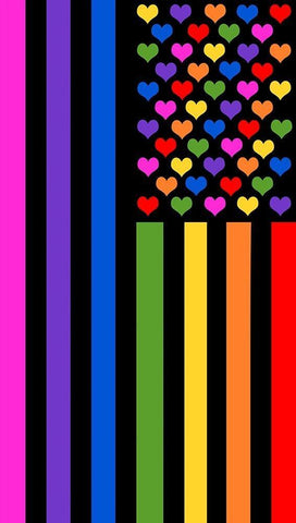 Pride Flag White Modern Wood Framed Art Print with Double Matting by Lavoie, Tina