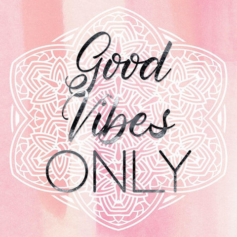 Good Vibes Only Black Modern Wood Framed Art Print with Double Matting by Lavoie, Tina