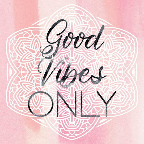 Good Vibes Only White Modern Wood Framed Art Print with Double Matting by Lavoie, Tina