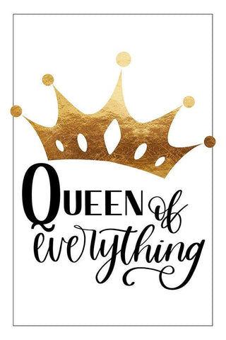 Queen of everything White Modern Wood Framed Art Print with Double Matting by Lavoie, Tina