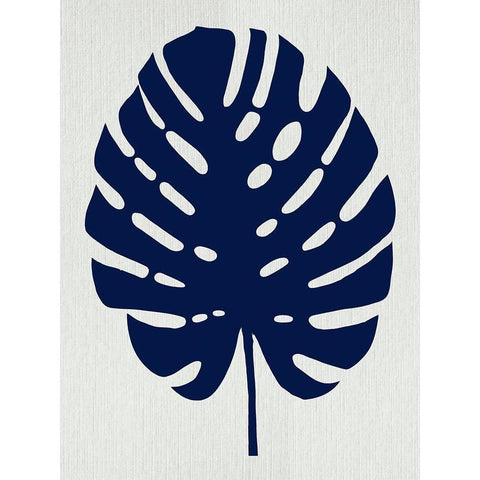 Indigo Monstera Botanicals I White Modern Wood Framed Art Print by Lavoie, Tina