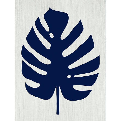 Indigo Monstera Botanicals II White Modern Wood Framed Art Print by Lavoie, Tina