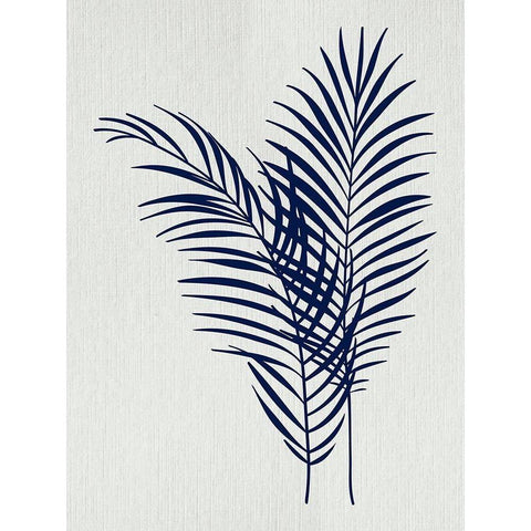 Indigo Palm Leaves Botanical II Gold Ornate Wood Framed Art Print with Double Matting by Lavoie, Tina