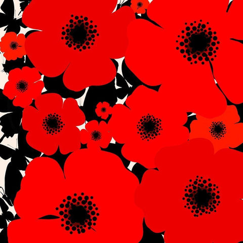 Poppies In Flight White Modern Wood Framed Art Print with Double Matting by Lavoie, Tina