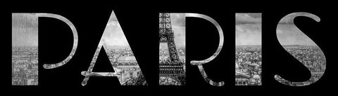 Paris Typography White Modern Wood Framed Art Print with Double Matting by Lavoie, Tina