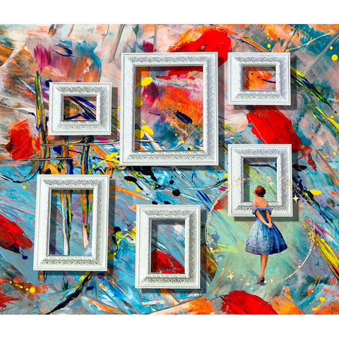 Evelyns Gaze Gold Ornate Wood Framed Art Print with Double Matting by Mitchell, Tina