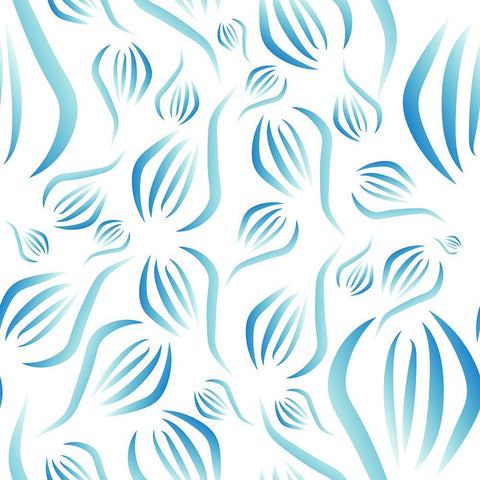 Leaf Abstract Pattern White Gold Ornate Wood Framed Art Print with Double Matting by Mitchell, Tina