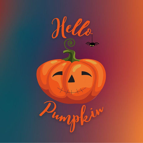 Hello Pumpkin White Modern Wood Framed Art Print by Mitchell, Tina