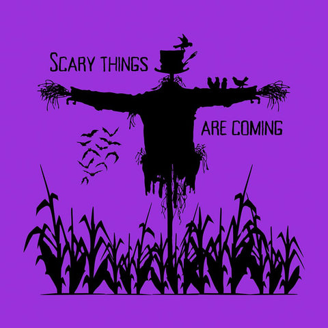 Scary Things Are Coming Black Ornate Wood Framed Art Print with Double Matting by Mitchell, Tina