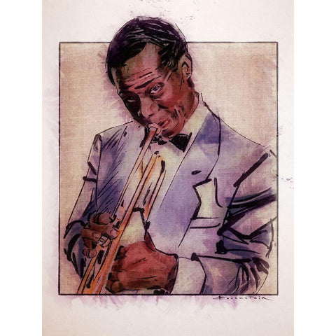 Jazz Man White Modern Wood Framed Art Print by TMBorenstein