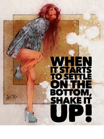 Shake It Up White Modern Wood Framed Art Print with Double Matting by TMBorenstein