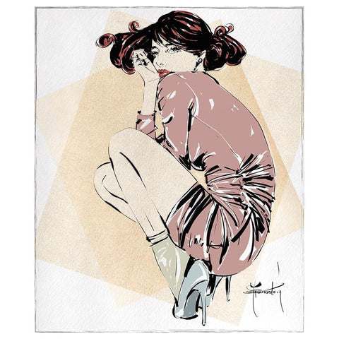 In A Pose White Modern Wood Framed Art Print by TMBorenstein