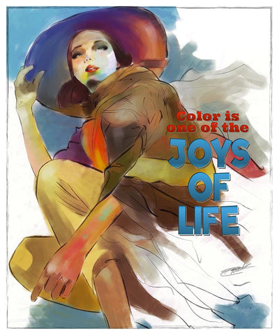 Joys Of Life White Modern Wood Framed Art Print with Double Matting by TMBorenstein