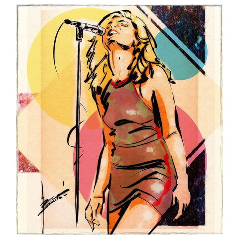 42 Rocker Girl Black Modern Wood Framed Art Print with Double Matting by TMBorenstein