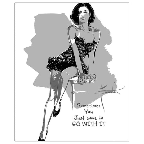 Go With It White Modern Wood Framed Art Print by TMBorenstein