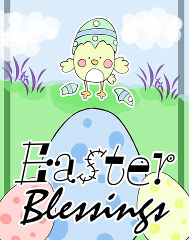 Easter Chick White Modern Wood Framed Art Print with Double Matting by Wade, Valarie