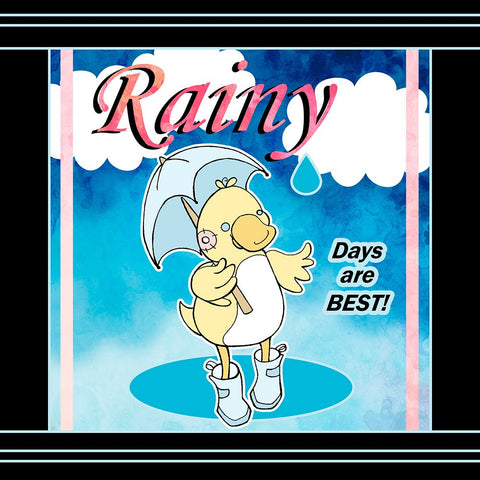 Rainy Days Black Ornate Wood Framed Art Print with Double Matting by Wade, Valarie