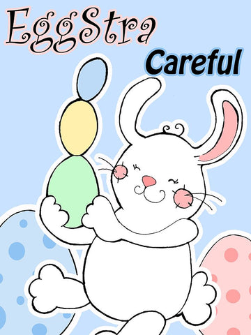Eggstra Careful Black Ornate Wood Framed Art Print with Double Matting by Wade, Valarie