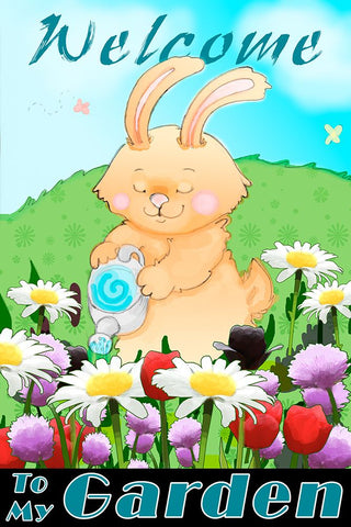 Watering Can White Modern Wood Framed Art Print with Double Matting by Wade, Valarie