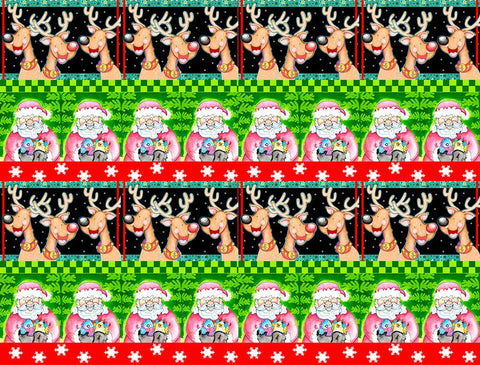 Christmas Pattern 1 Black Ornate Wood Framed Art Print with Double Matting by Wade, Valarie