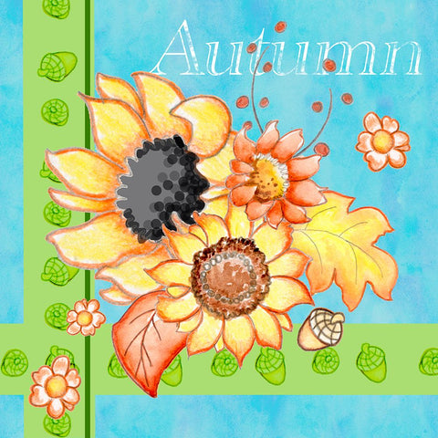 Autumn White Modern Wood Framed Art Print with Double Matting by Wade, Valarie