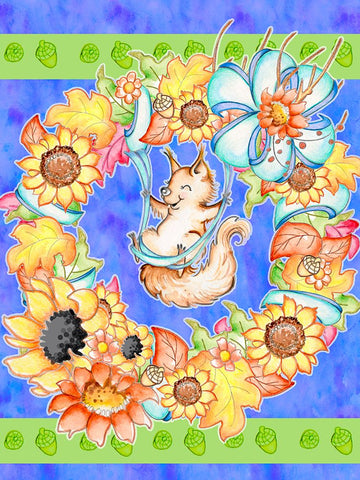 Swing Into Fall White Modern Wood Framed Art Print with Double Matting by Wade, Valarie