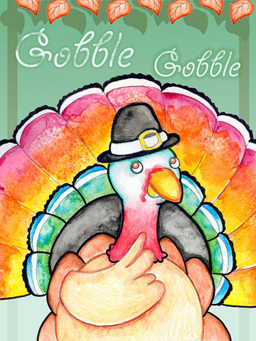 Gobble Gobble Black Modern Wood Framed Art Print by Wade, Valarie