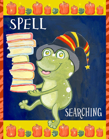 Spell Searching White Modern Wood Framed Art Print with Double Matting by Wade, Valarie