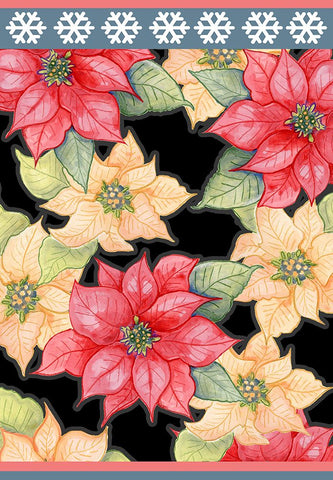 Poinsettias Black Modern Wood Framed Art Print by Wade, Valarie