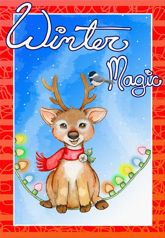 Winter Magic White Modern Wood Framed Art Print with Double Matting by Wade, Valarie