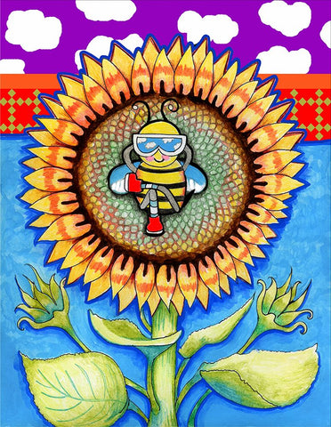 Beeutiful Day Black Ornate Wood Framed Art Print with Double Matting by Wade, Valarie