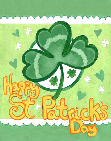 Shamrock White Modern Wood Framed Art Print with Double Matting by Wade, Valarie