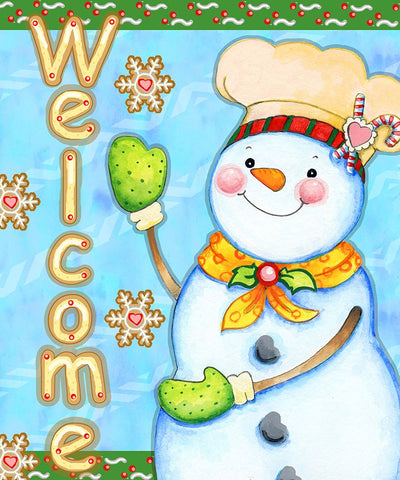 Cookie Welcome Black Modern Wood Framed Art Print by Wade, Valarie