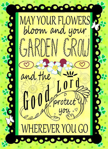 Irish Garden White Modern Wood Framed Art Print with Double Matting by Wade, Valarie