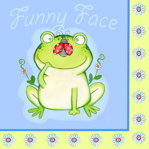 Funny Face With Border Black Ornate Wood Framed Art Print with Double Matting by Wade, Valarie