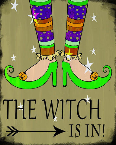 The Witch Is In Black Modern Wood Framed Art Print by Wade, Valarie