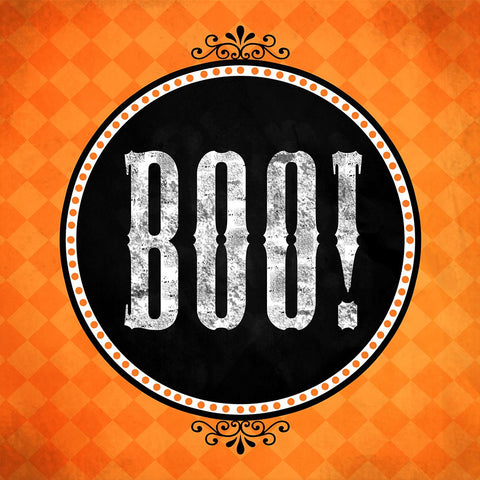 Boo White Modern Wood Framed Art Print with Double Matting by Wade, Valarie