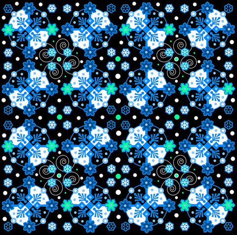 Fancy Flakes Black Ornate Wood Framed Art Print with Double Matting by Wade, Valarie