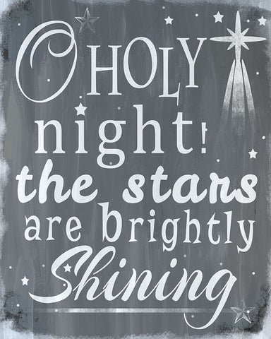 O Holy Night White Modern Wood Framed Art Print with Double Matting by Wade, Valarie