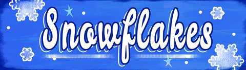 Snowflakes Black Ornate Wood Framed Art Print with Double Matting by Wade, Valarie