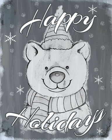 Polar Bear Black Modern Wood Framed Art Print by Wade, Valarie