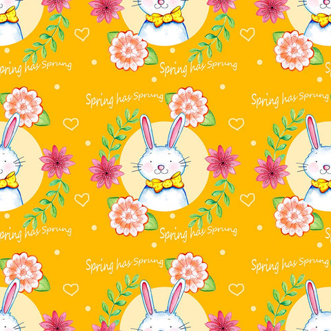 Bunnies Pattern Black Modern Wood Framed Art Print by Wade, Valarie