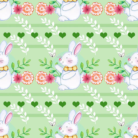 Bunny And Butter Pattern Black Modern Wood Framed Art Print by Wade, Valarie