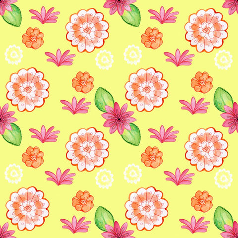 Flower Pattern White Modern Wood Framed Art Print with Double Matting by Wade, Valarie