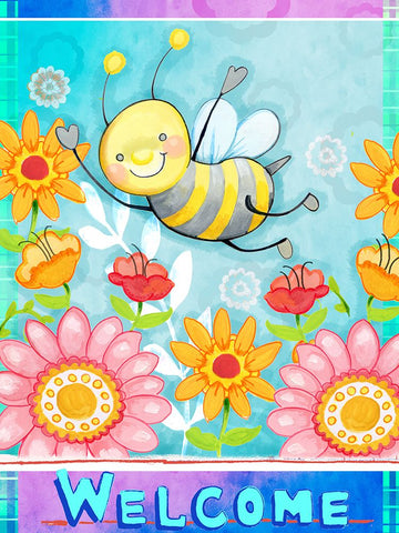 Buzzin White Modern Wood Framed Art Print with Double Matting by Wade, Valarie